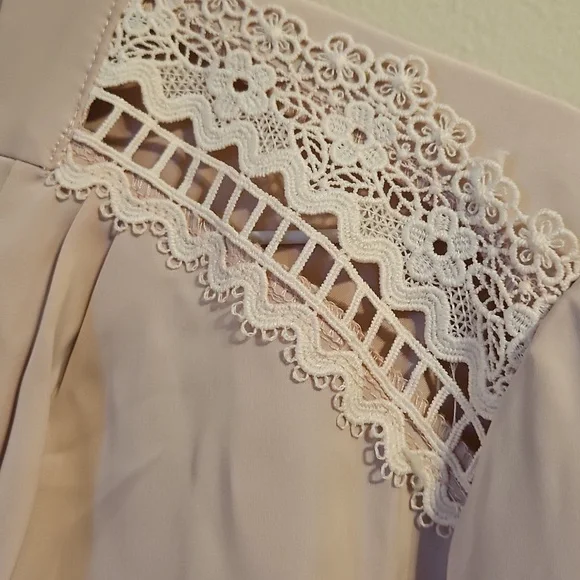 Allegra K Pale Pink V Neck Blouse. NWT - Picture 3 of 7